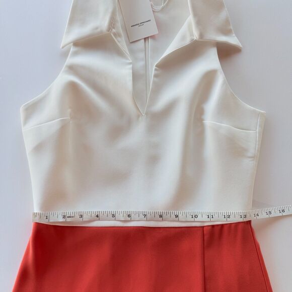 NWT Amanda Uprichard Augusta Sleeveless Mini Tennis Dress in White & Orange Sz S - Picture 15 of 16